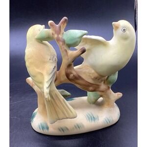 Vintage Porcelain/Ceramic Canaries On A Branch-3.75" T‎ x 3.5" W